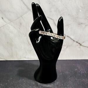 Vintage Dazzling Single Row Faux Diamond Stretch Bracelet 